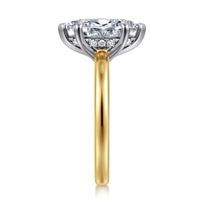 Austria - 14K White-Yellow Gold Marquise Shape Diamond Engagement Ring