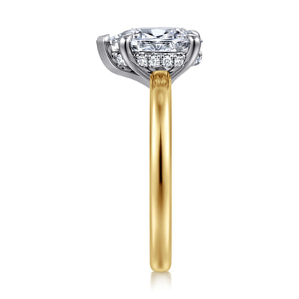 Austria - 14K White-Yellow Gold Pear Shape Diamond Engagement Ring
