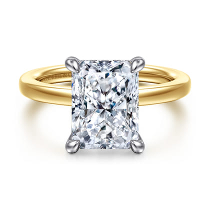Austria - 14K White-Yellow Gold Radiant Cut Diamond Engagement Ring