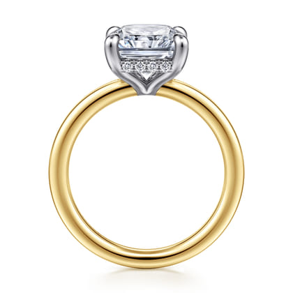 Austria - 14K White-Yellow Gold Radiant Cut Diamond Engagement Ring