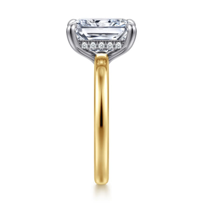 Austria - 14K White-Yellow Gold Radiant Cut Diamond Engagement Ring