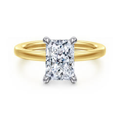 Austria - 14K White-Yellow Gold Radiant Cut Diamond Engagement Ring