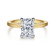 Austria - 14K White-Yellow Gold Radiant Cut Diamond Engagement Ring