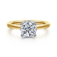 Austria - 14K White-Yellow Gold Round Diamond Engagement Ring