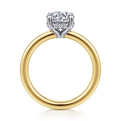 Austria - 14K White-Yellow Gold Round Diamond Engagement Ring