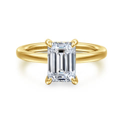 Austria - 14K Yellow Gold Emerald Cut Diamond Engagement Ring