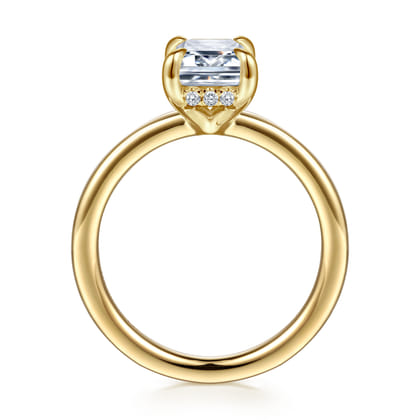 Austria - 14K Yellow Gold Hidden Halo Emerald Cut Diamond Engagement Ring