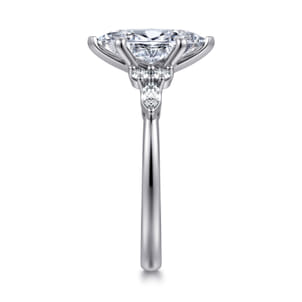 Avah - 14K White Gold Marquise Diamond Cluster Engagement Ring