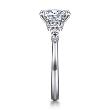 Avah - 14K White Gold Oval Diamond Cluster Engagement Ring