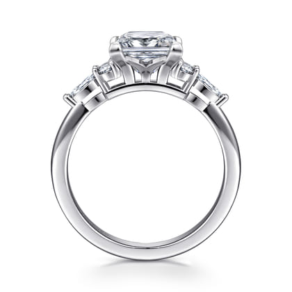 Avah - 14K White Gold Princess Cut Diamond Cluster Engagement Ring