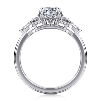 Avah - 14K White Gold Round Diamond Cluster Engagement Ring