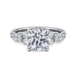 Avah - 14K White Gold Round Diamond Engagement Ring