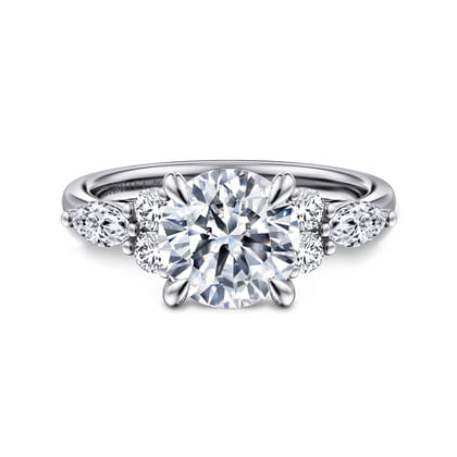 Avah - 14K White Gold Round Diamond Engagement Ring