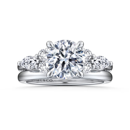 Avah - 14K White Gold Round Diamond Engagement Ring