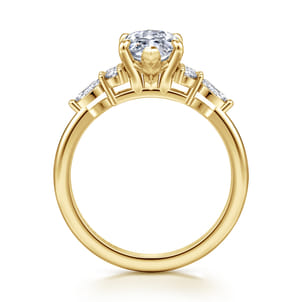 Avah - 14K Yellow Gold Marquise Diamond Cluster Engagement Ring