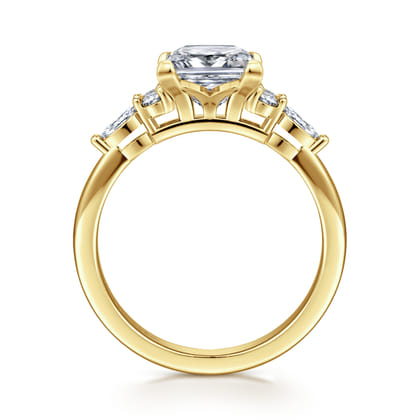 Avah - 14K Yellow Gold Princess Cut Diamond Cluster Engagement Ring