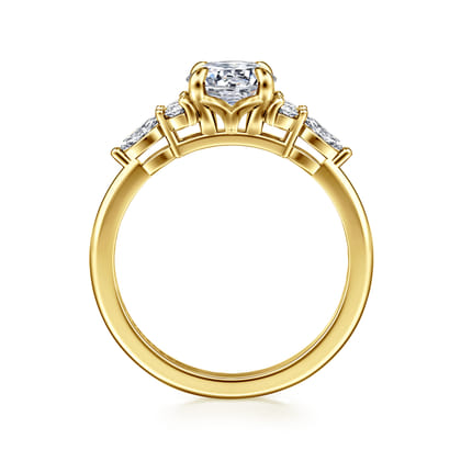 Avah - 14K Yellow Gold Round Diamond Cluster Engagement Ring