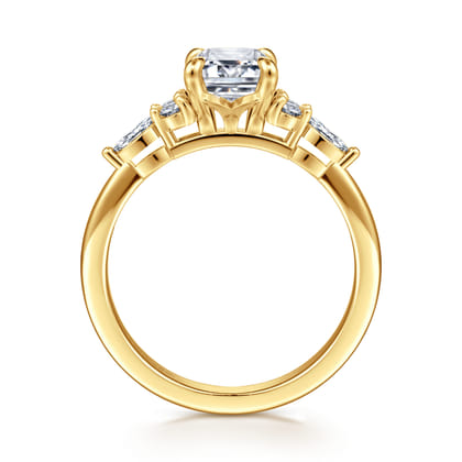 Avah - 18K Yellow Gold Emerald Cut Diamond Cluster Engagement Ring