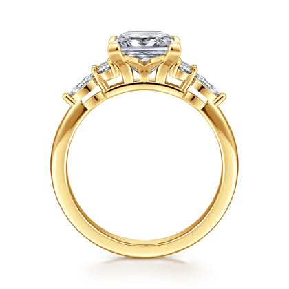 Avah - 18K Yellow Gold Princess Cut Diamond Cluster Engagement Ring
