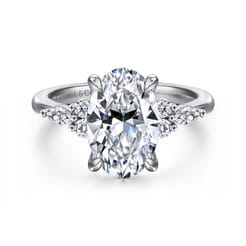 Avah - Platinum Oval Diamond Cluster Engagement Ring