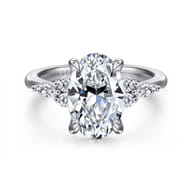Avah - Platinum Oval Diamond Cluster Engagement Ring