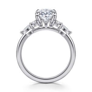 Avah - Platinum Oval Diamond Cluster Engagement Ring