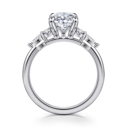 Avah - Platinum Oval Diamond Cluster Engagement Ring