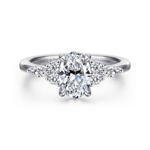 Avah - Platinum Oval Diamond Cluster Engagement Ring