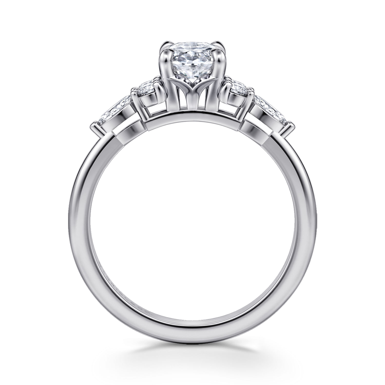 Avah - Platinum Oval Diamond Cluster Engagement Ring