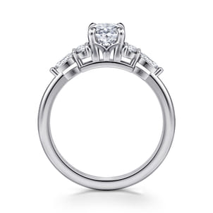 Avah - Platinum Oval Diamond Cluster Engagement Ring