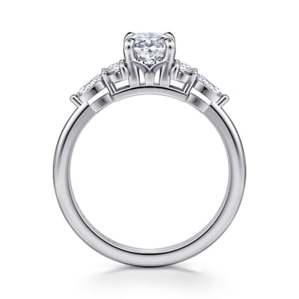 Avah - Platinum Oval Diamond Cluster Engagement Ring