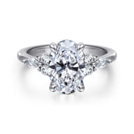 Avah - Platinum Oval Diamond Cluster Engagement Ring