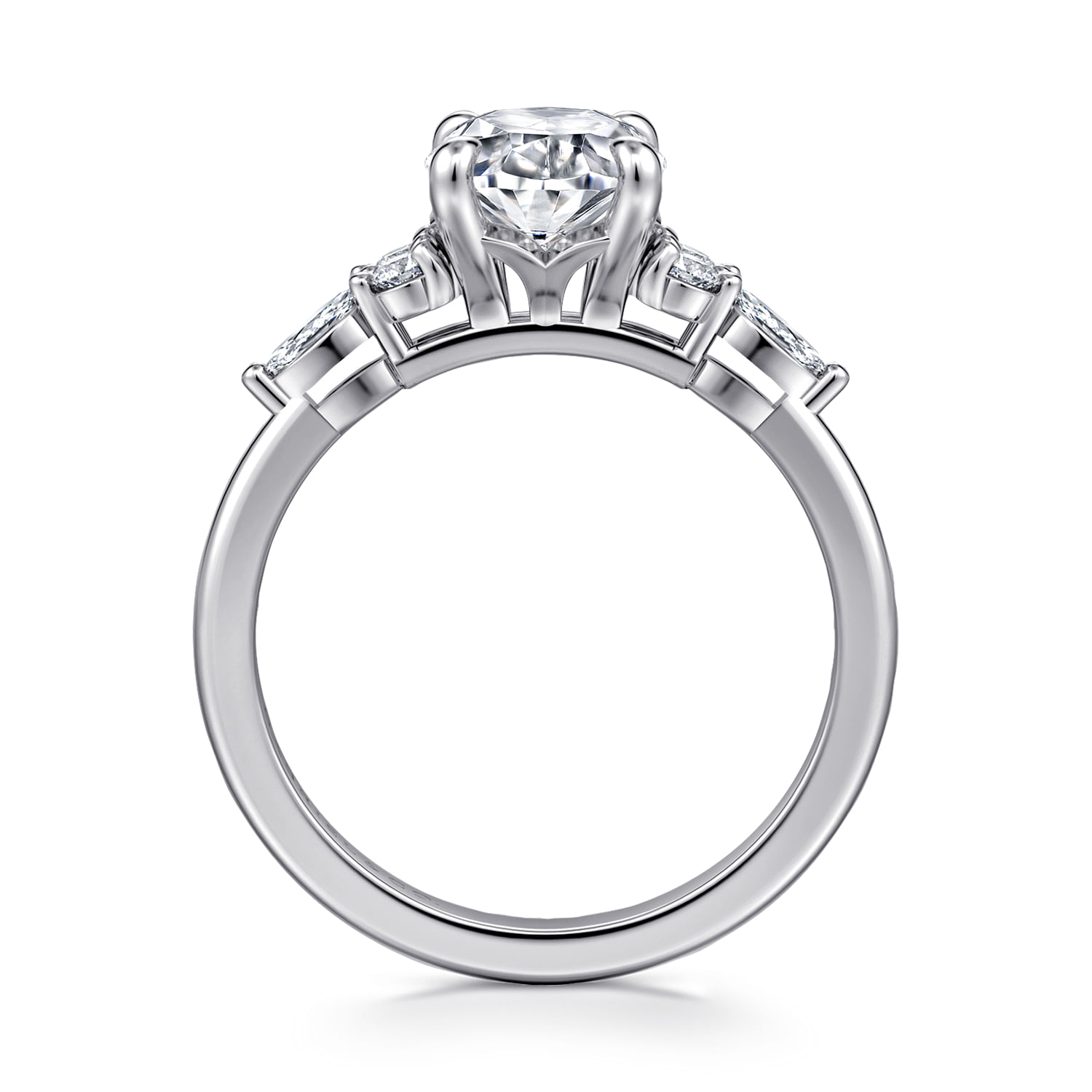 Avah - Platinum Oval Diamond Cluster Engagement Ring