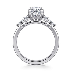Avah - Platinum Oval Diamond Cluster Engagement Ring
