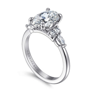 Avah - Platinum Oval Diamond Cluster Engagement Ring