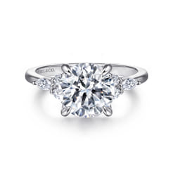 Avah - Platinum Round Diamond Cluster Engagement Ring