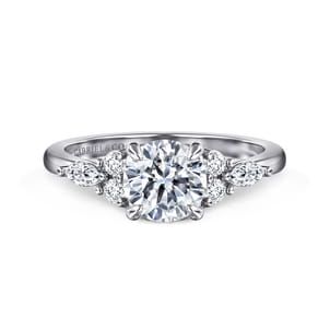 Avah - Platinum Round Diamond Cluster Engagement Ring