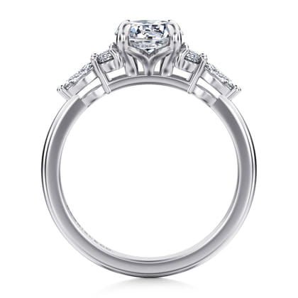 Avah - Platinum Round Diamond Cluster Engagement Ring