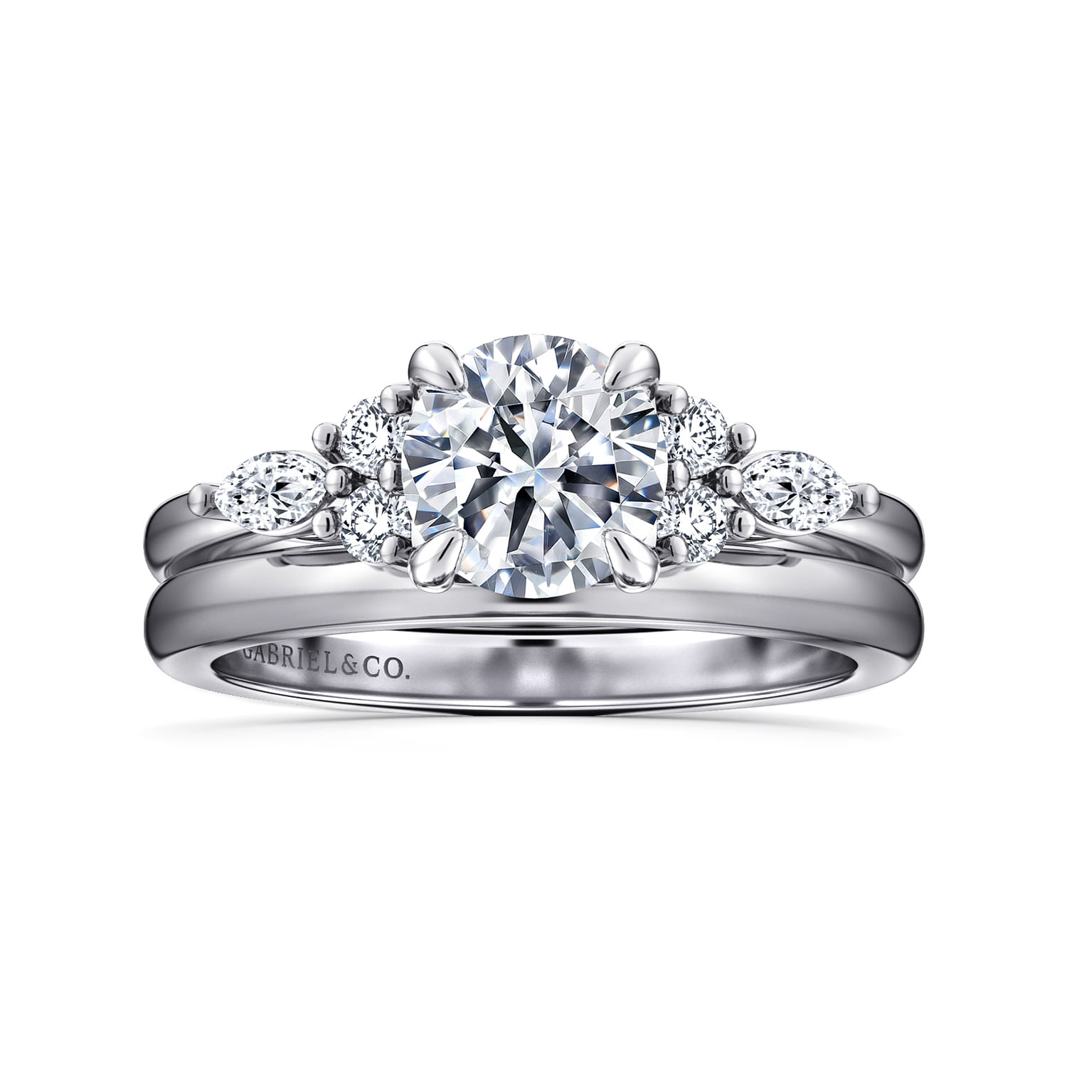Avah - Platinum Round Diamond Cluster Engagement Ring