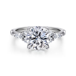 Avah - Platinum Round Diamond Cluster Engagement Ring