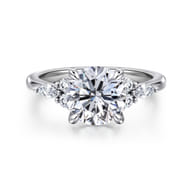 Avah - Platinum Round Diamond Cluster Engagement Ring
