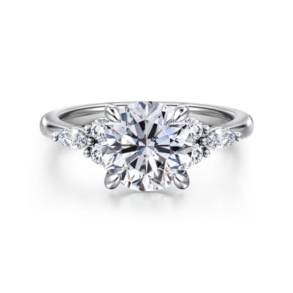 Avah - Platinum Round Diamond Cluster Engagement Ring