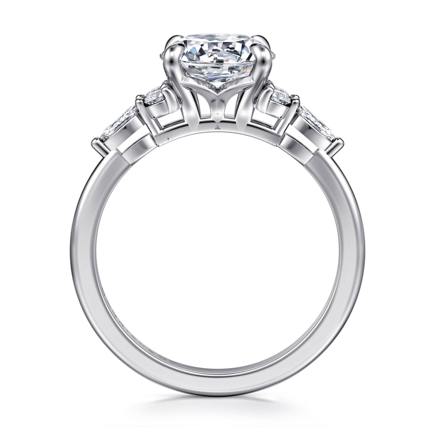 Avah - Platinum Round Diamond Cluster Engagement Ring