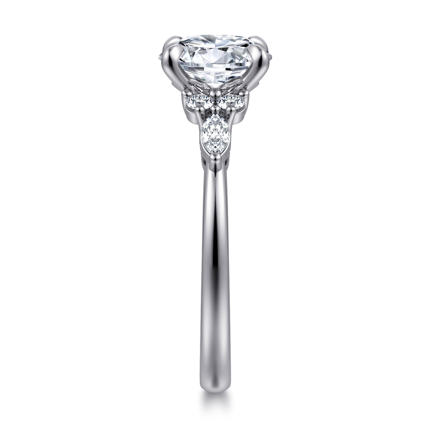 Avah - Platinum Round Diamond Cluster Engagement Ring