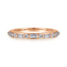 Straight Wedding Ring in 14k Rose Gold with Baguette Natural Diamond at Gabriel & Co.