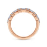Straight Wedding Ring in 14k Rose Gold with Baguette Natural Diamond at Gabriel & Co.