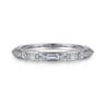 Straight Wedding Ring in 14k White Gold with Baguette Natural Diamond at Gabriel & Co.