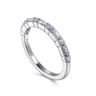 Straight Wedding Ring in 14k White Gold with Baguette Natural Diamond at Gabriel & Co.