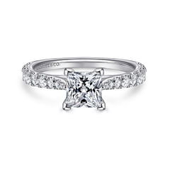 Avery - 14K White Gold Princess Cut Diamond Engagement Ring