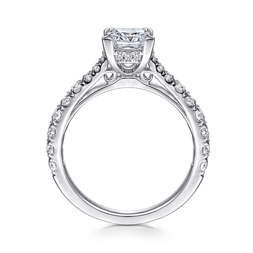 Avery - 14K White Gold Princess Cut Diamond Engagement Ring - 0.53 ct - Shot 2